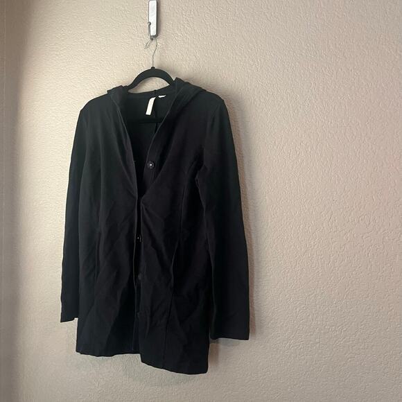 J. Jill Pure Jill Cotton Modal Stretch Cardigan Sweater Thick Hooded Snap XS - Picture 3 of 8